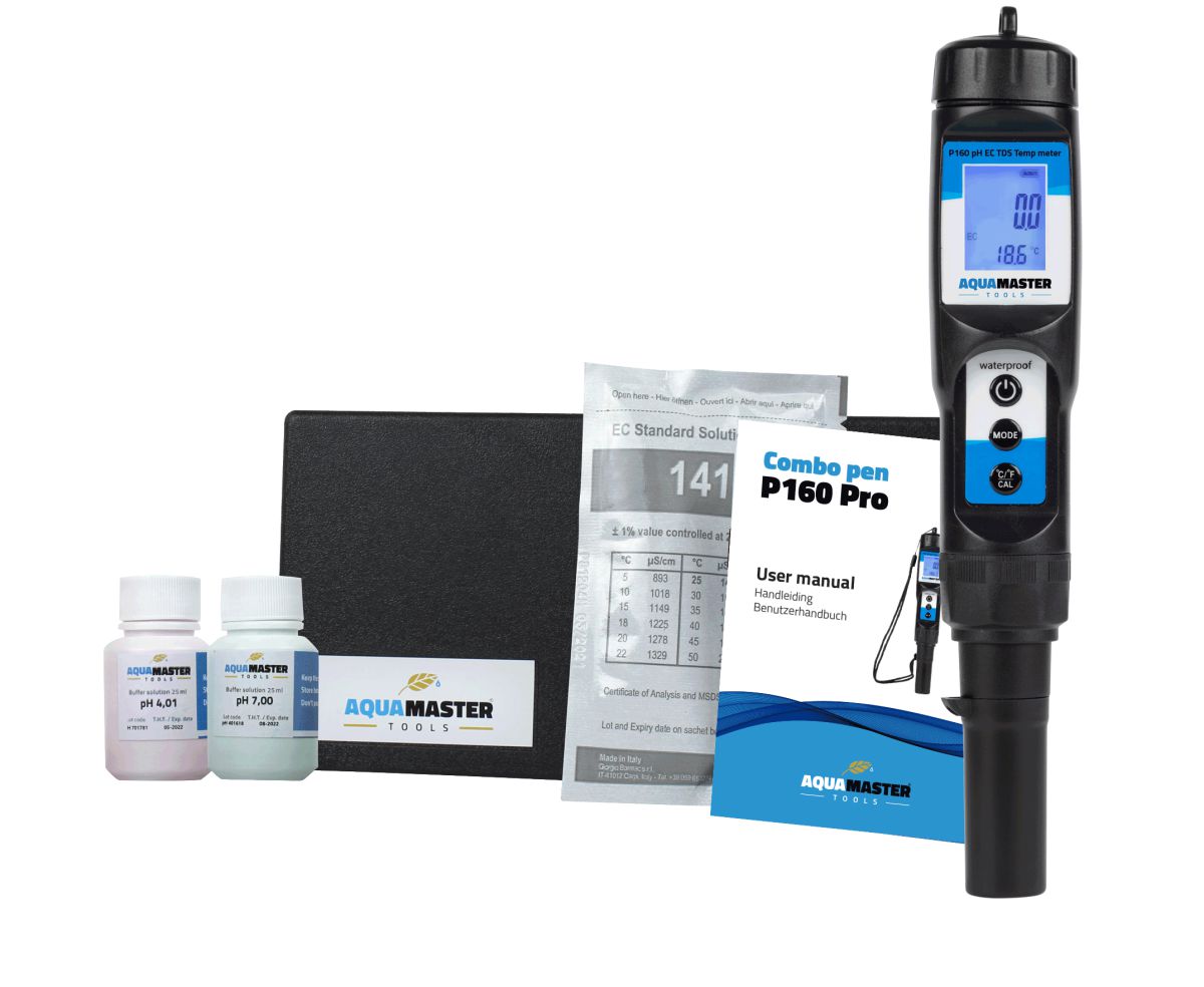 AquaMaster Tools P160 Kombo-Pen pH EC PPM TDS Temperatur Messgerät