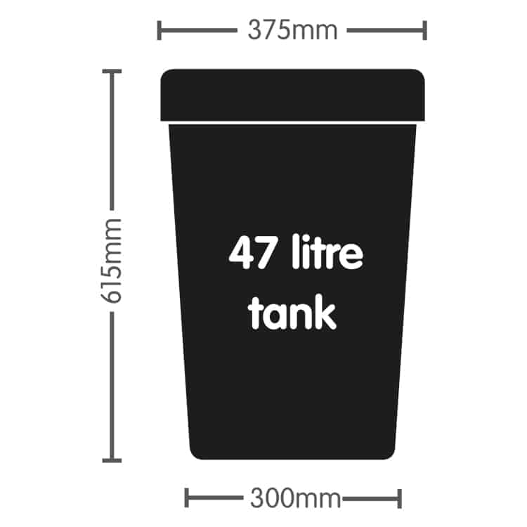 Autopot Tank, 47 l, gebohrt, ohne Tülle